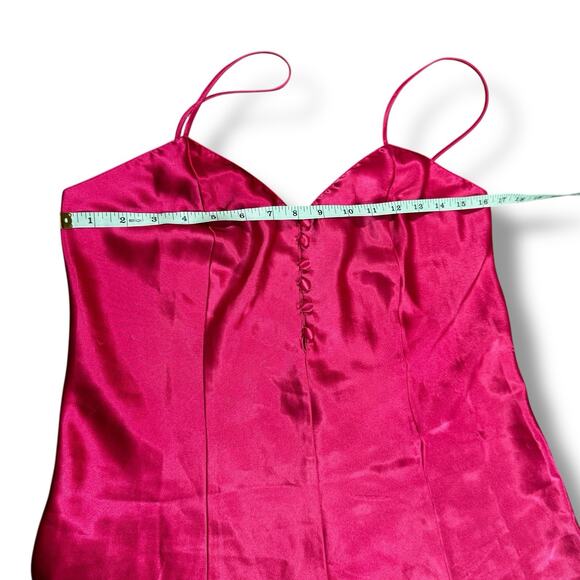 Vintage Singerie Nordstrom Pink Slip Dress 90s Y2K Coquette Button Front Size S - Picture 5 of 8